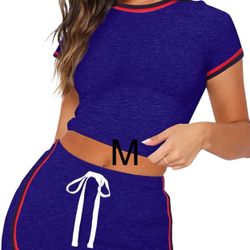 Women 2 Piece Tracksuit Crop Top and Butt Lift Shorts Yoga Workout Casual Outfits Bodycon Set Sport Jogger Suit