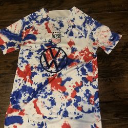 Nike USMNT USA Men’s 2024 World Cup Pre Match Tie Dye Soccer Jersey SMALL Used