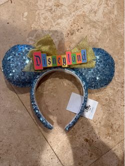 Disney Parks Disneyland Marquee Sign Happiest Place Mickey Ears Headband Edition