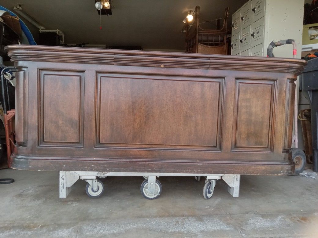 Executive Desk With Matching Credendza File, Both with Glasstop. Paid Thousands Years Ago. In Excellent Condion and Finest Quality.
