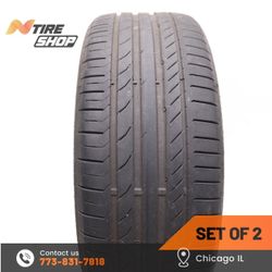 Set of 2 Used  5/32  Summer Run Flat  225/40R19  93Y  Continental  ContiSportContact 5 SSR MOE
