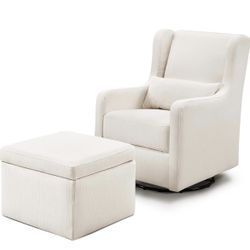 Swivel Glider And Storage Ottoman 