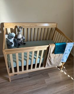 Natural Wood Baby Crib