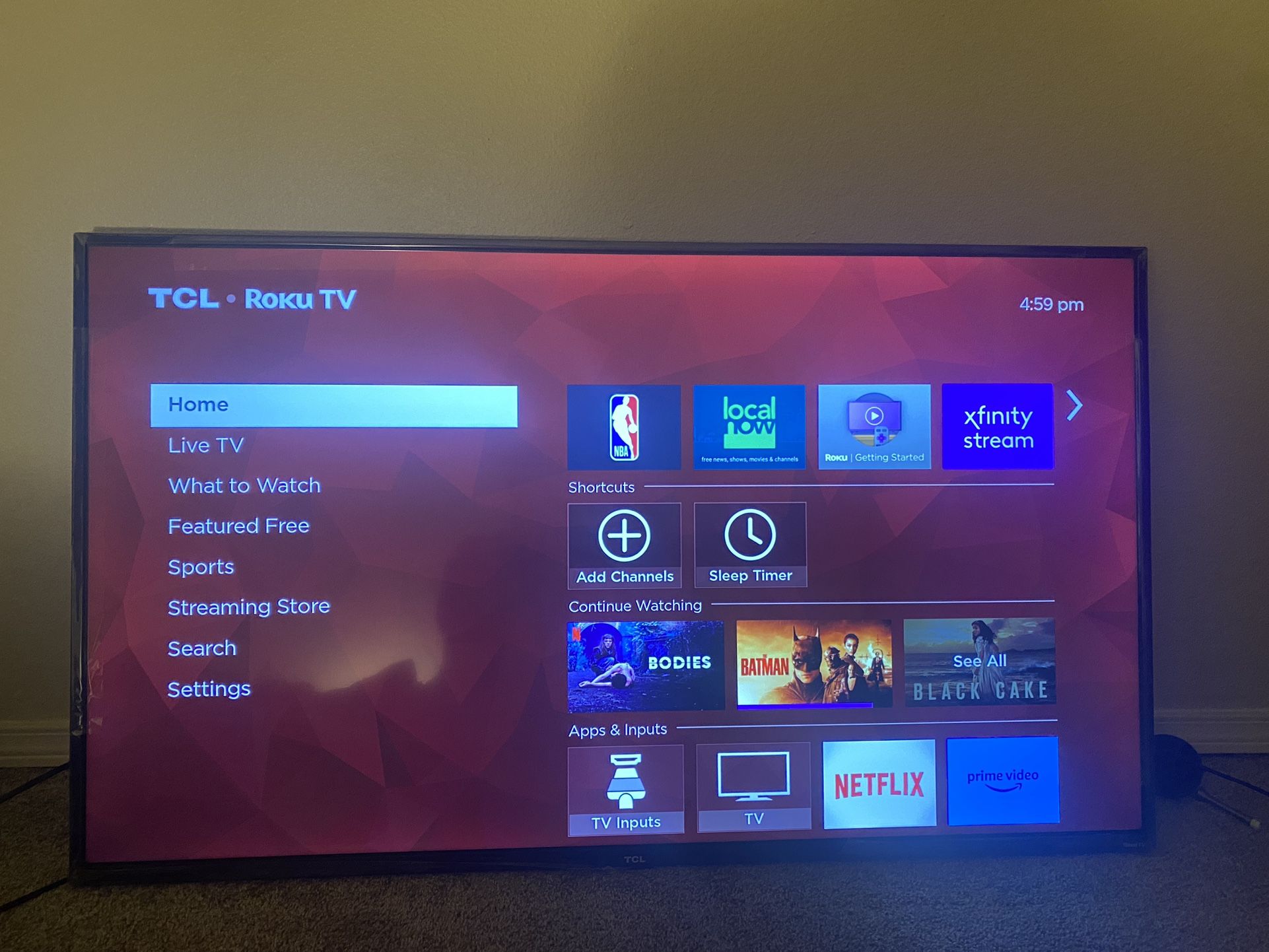 TCL 55S421 55 inch Class 4-Series 4K UHD HDR Roku Smart TV