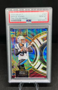 Bryce Young 2023 Panini Select Premier Level RC Tri-Color Prizm  /225 PSA 10