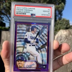 2023 Topps chrome Freddie freeman purple sonar /275 GEM MINT