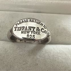 Please Return To Tiffany 925 Silver Ring  Sz 6 3/4 