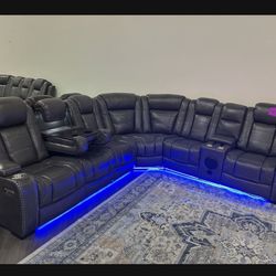 Brand New Elegant Comfy Leather Sectional Sofa 