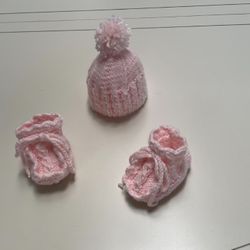 Handmade Crochet Baby Set Pink