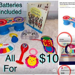 $10 For All Bundle of Musical Baby Toys 🎶 & Book educational Batteries include