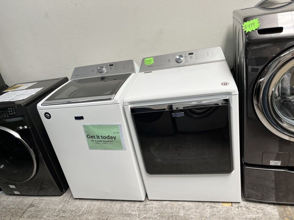 EXTRA LARGE CAPACITY MAYTAG BRAVOS XL TOP LOAD WASHER DRYER SET for