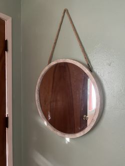 Round Mirror And Plant Hanger