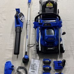 Kobalt 24-volt, 16-in Push Battery Walk behind Mower w/ Brushless Blower and Trimmer Kit 