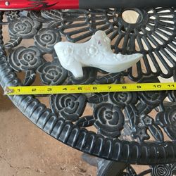 A Fenton hand painted glass slipper