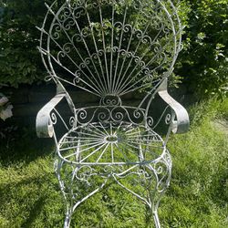 Wrought Iron Peacock Rocking Chair