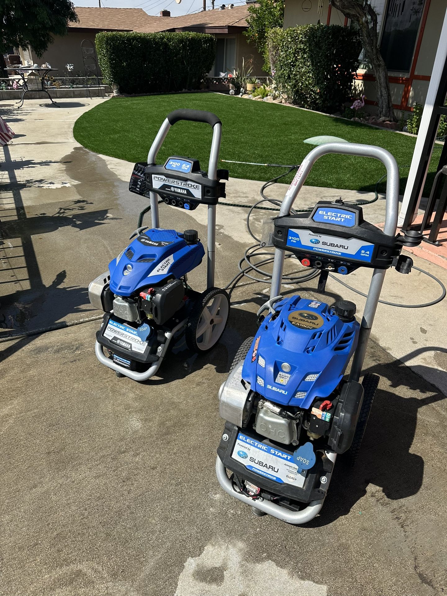 Used-like new power stroke Yamaha electric start 3100psi gas pressure washer,new battery,no charger. Try before you buy. Pick up only.