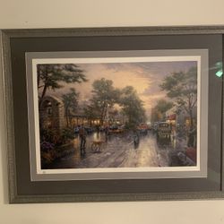 Thomas Kinkade • Carmel, Sunset On Ocean Avenue