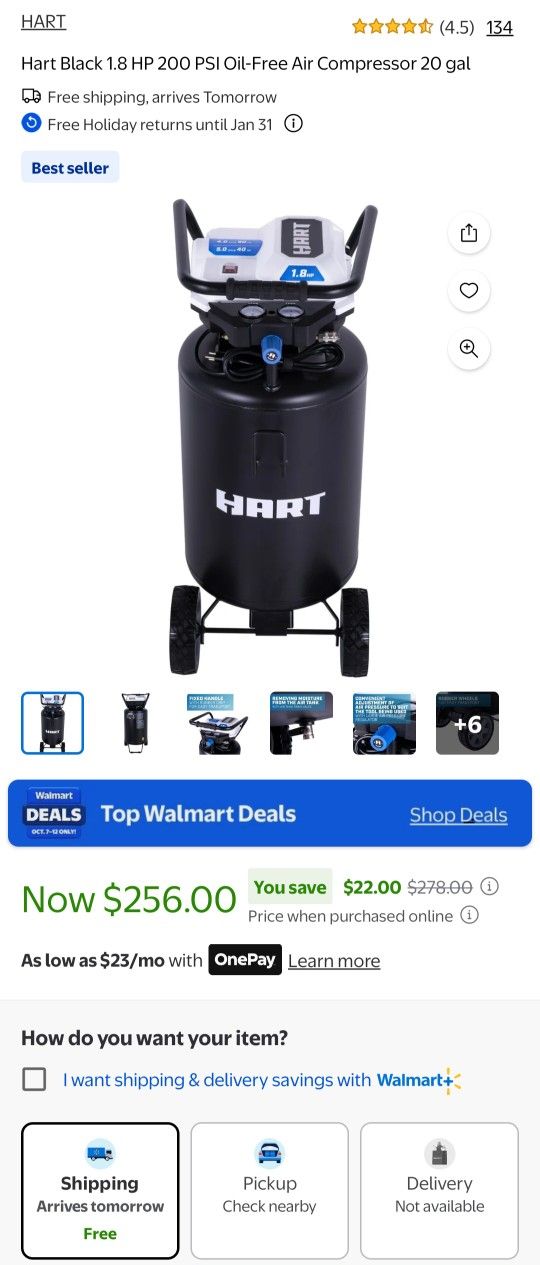 Hart 20 Gallon Vertical Air Compressor