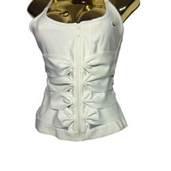 Nike Y2K White Corset Tank Top Rare