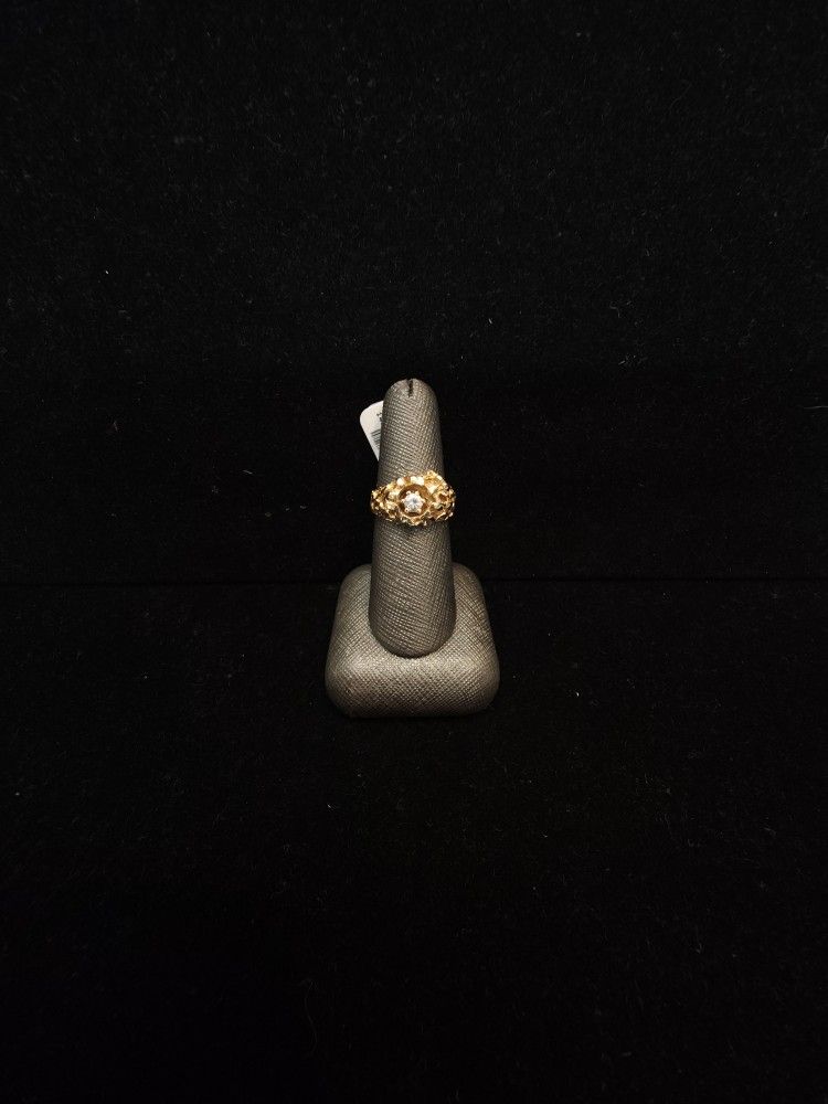 10k Gold Man's Solitaire Ring 