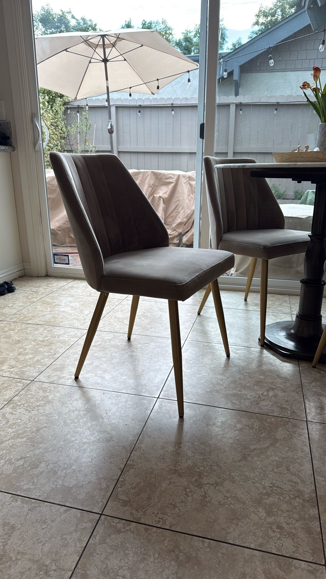 X4 Gorgeous Velvet, & Gold Chairs