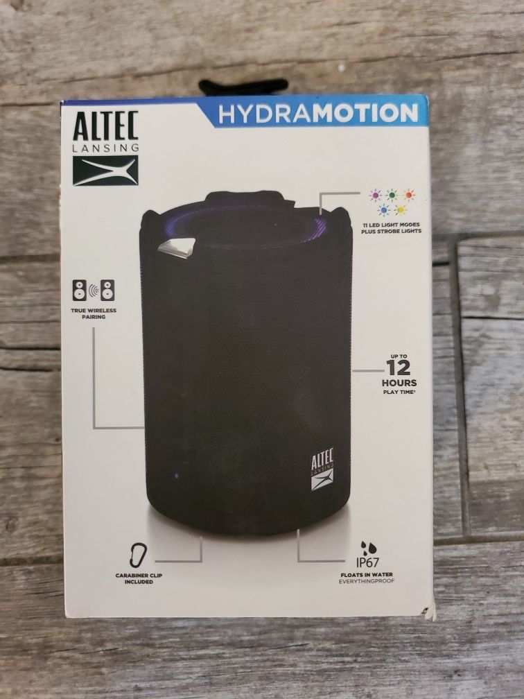 Altec Lansing HydraMotion Bluetooth Speaker - 360 Degree Sound & Waterproof (Black) !New!