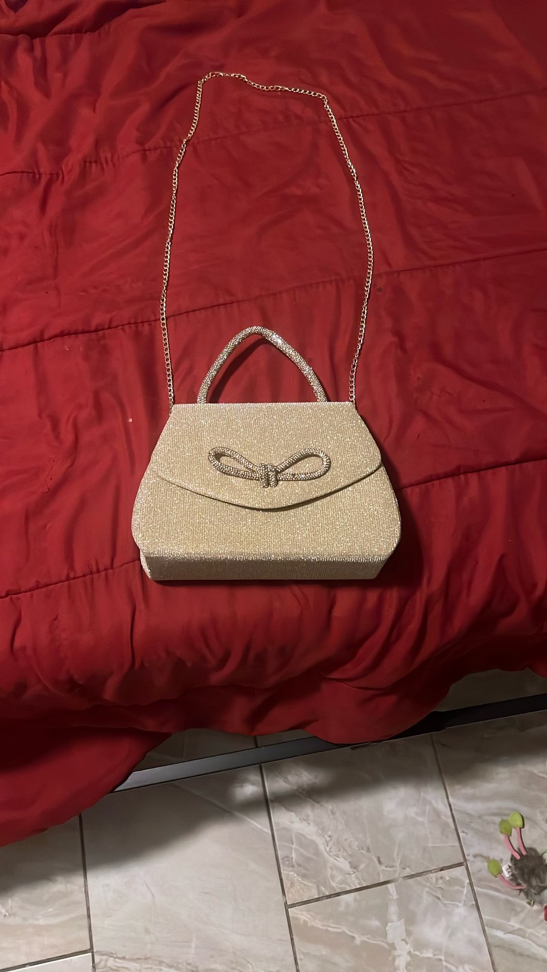 gold glittery  purse