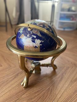 gemstone world globe blue 9" diameter with compass