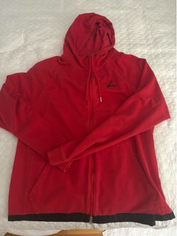 Red Jordan zip up hoodie size L
