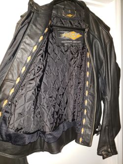 2XL Black Leather MOTORCYCLE JACKET!