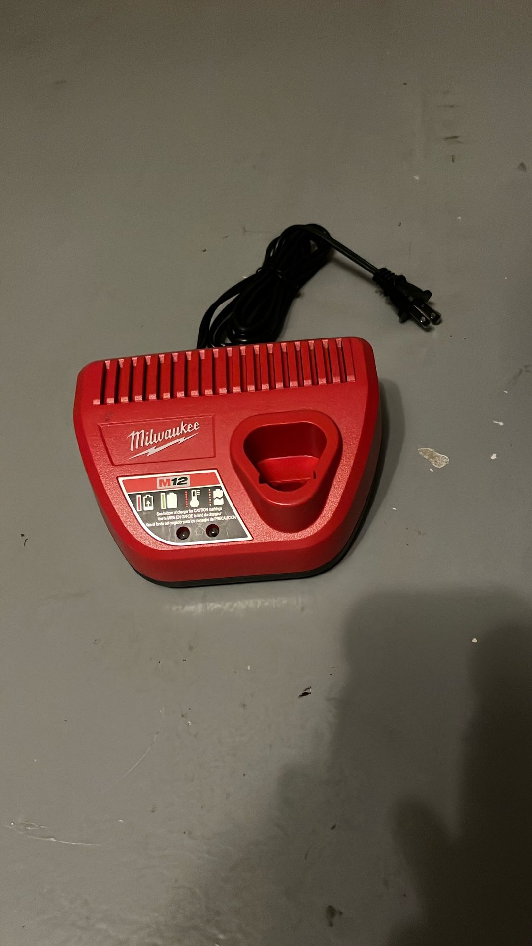 Milwaukee Genuine OEM 48-59-2401 M12 Lithium Ion 12 Volt Battery Charger w/LED Indicating, Red