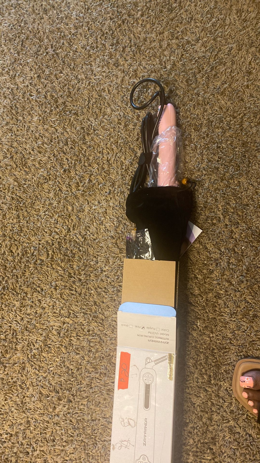 Zavarea Rotating Curling Irons/Pink