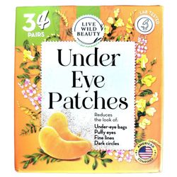 Live Wild Beauty Under Eye Patches Pure Collagen 24K Gold (34 Pairs)