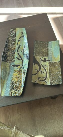 Decorative Metal Wall Art Panels Set of 2