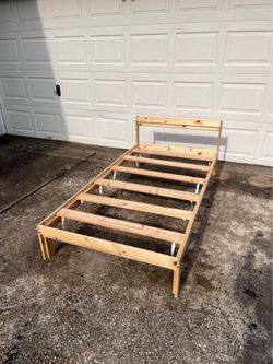 Twin size platform IKEA bed frame solid wood