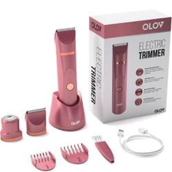 Bikini Trimmer for Women - Body Hair Trimmer Electric Shaver, Face Hair Remover, Replaceable Ceramic Blade Head& USB Recharge Dock - Waterproof W