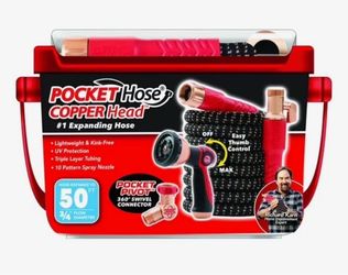 Pocket Hose Copper Head 50 Ft – Expandable Garden Water Hose