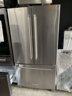 Kitchen aid French door in stainless steel counter depth used