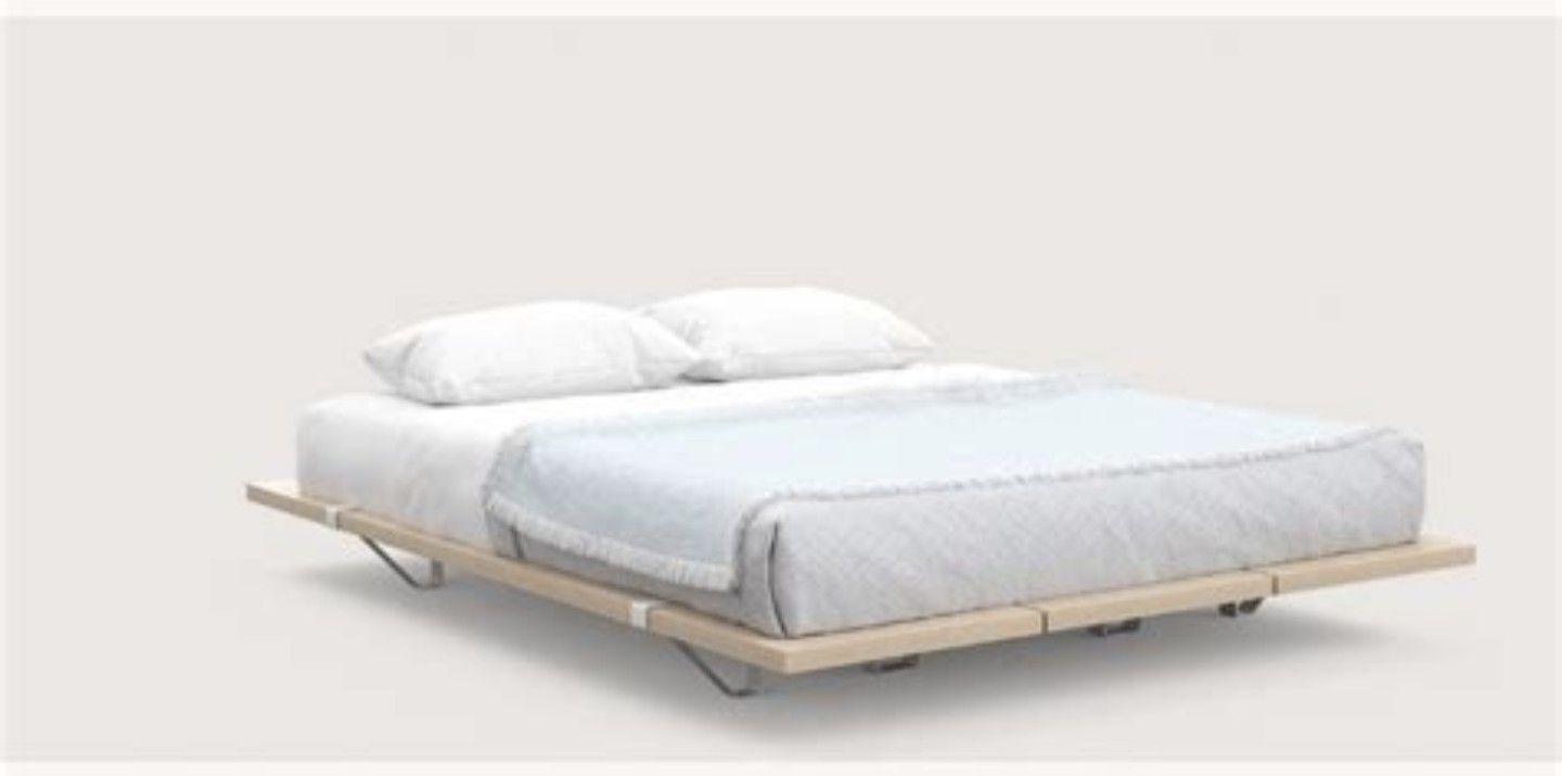 The Floyd Bed Frame – Original (Queen Size, Birch / White Brackets)