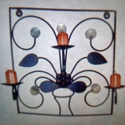 METAL WALL ART CANDLE HOLDER