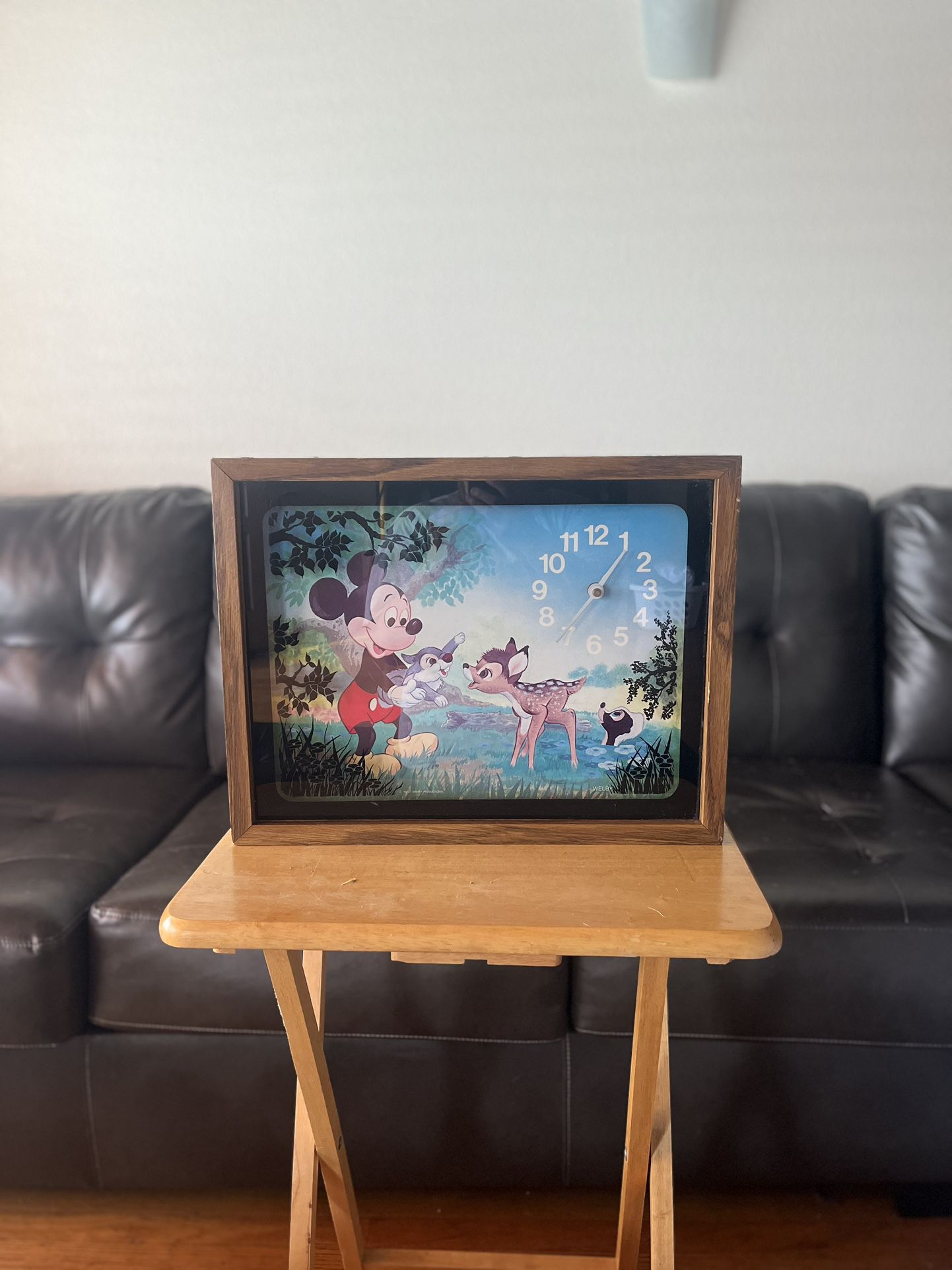 Vintage Disney Mickey And Bambi Time Clock 