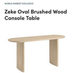 Zeke Oval Brushed Wood Console Table