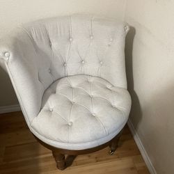 Grey Tufted Swivel Chair