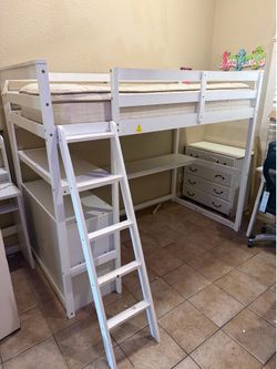 Kids Loft Bed and Desk Combo