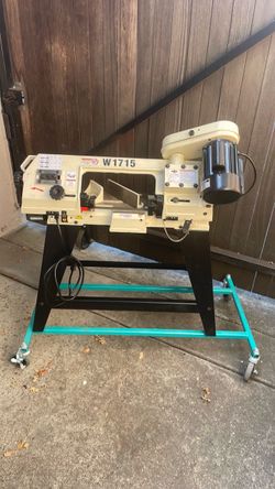 Shop Fox W1715 metal band saw with rolling stand