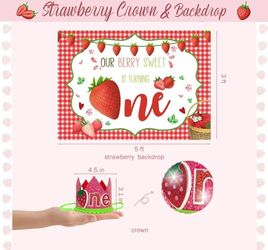 Strawberry 1st Bday Decoration