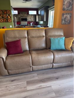 Leather couch and chair - Flex Steel