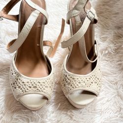 Cream Wedges Size 9