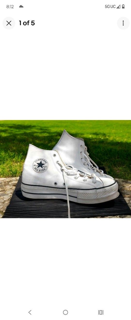 Size 9.5 - Converse Chuck Taylor All Star Lift High White W