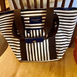 Henri Bendel New York Brown White Tote Bag Large 